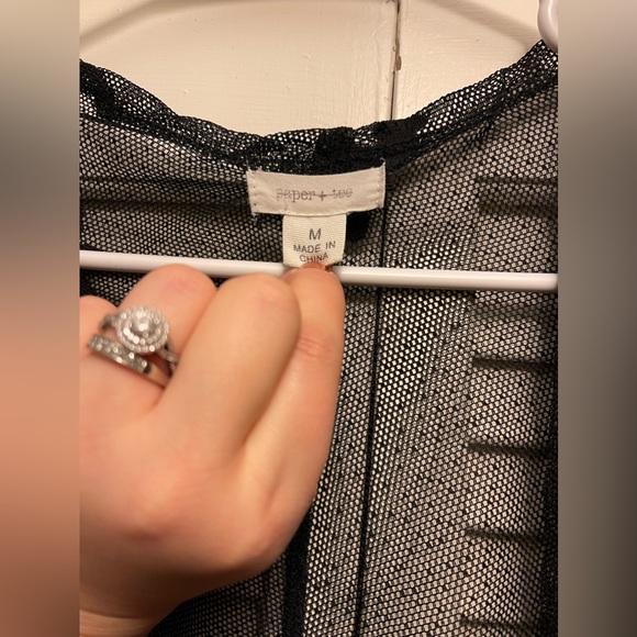 Medium Sheer Lace Black Cardigan - Picture 8 of 8